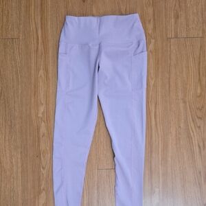Lavender High-Waisted Leggings With 2 Side Pockets